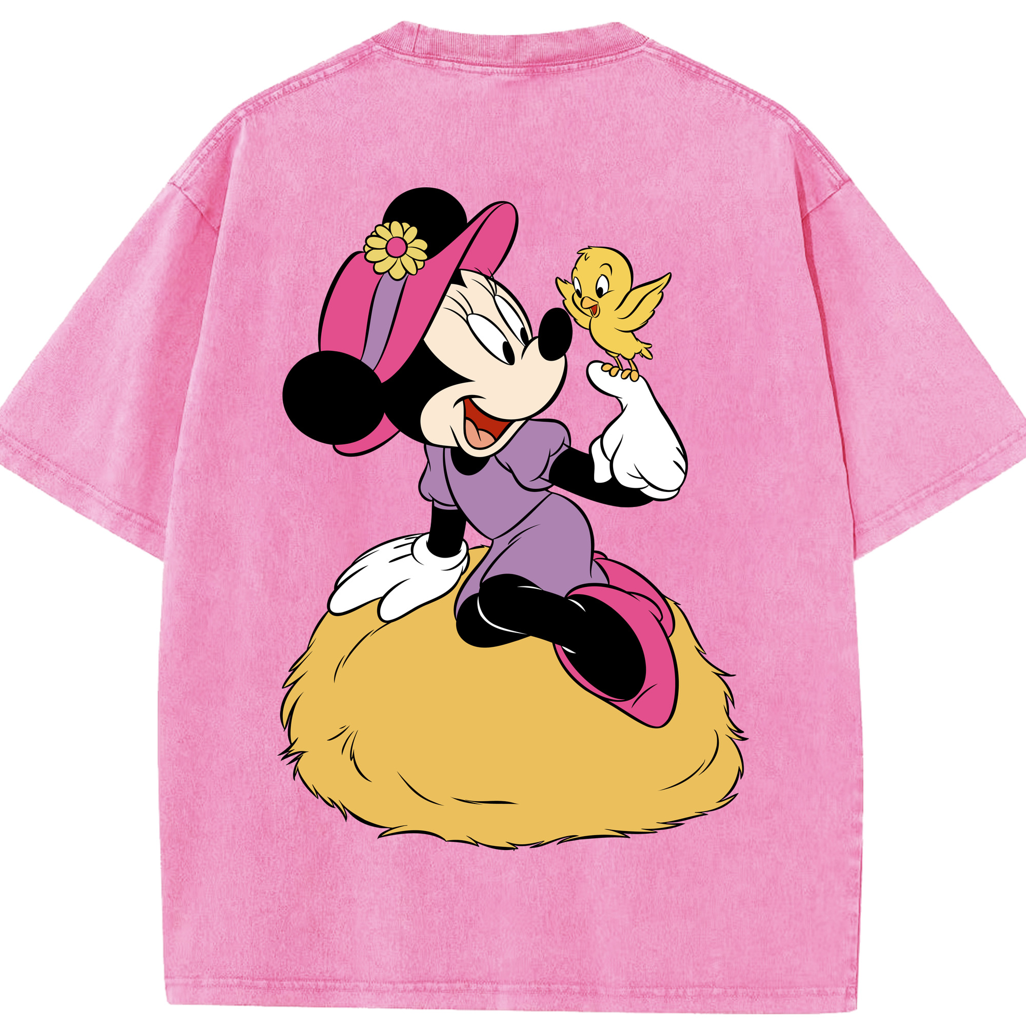 （画像用） ミッキーマウス Mickey Mouse 綿100% ヴィンテージ風 半袖Tシャツ（背面プリント）